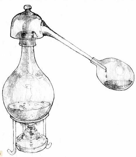 Drawing of Early Arab distillation
