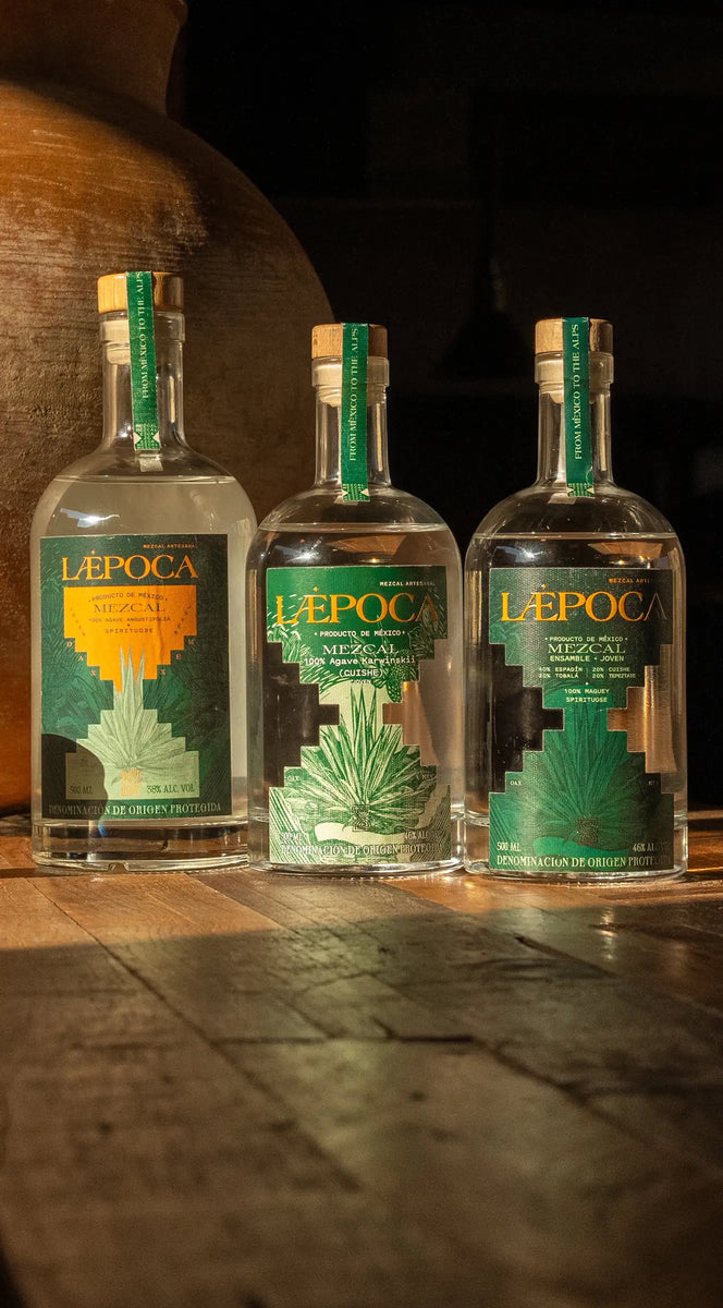 LÆPOCA Mezcal Portfolio aus drei 500ml Flaschen — Handgefertigter Mezcal Espadín, Cuishe und Ensemble aus Oaxaca